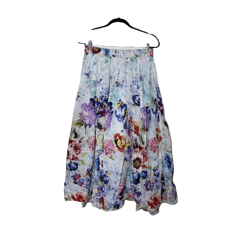 Take Two Midi Skirt Boho Floral Lining Elastic Waist Flowy Vintage Size Medium